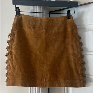 Wilsons Leather Brown Suede Mini Skirt